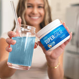 Nello SuperCalm Adaptogenic Powder Drink Mix packaging with blue coconut flavour