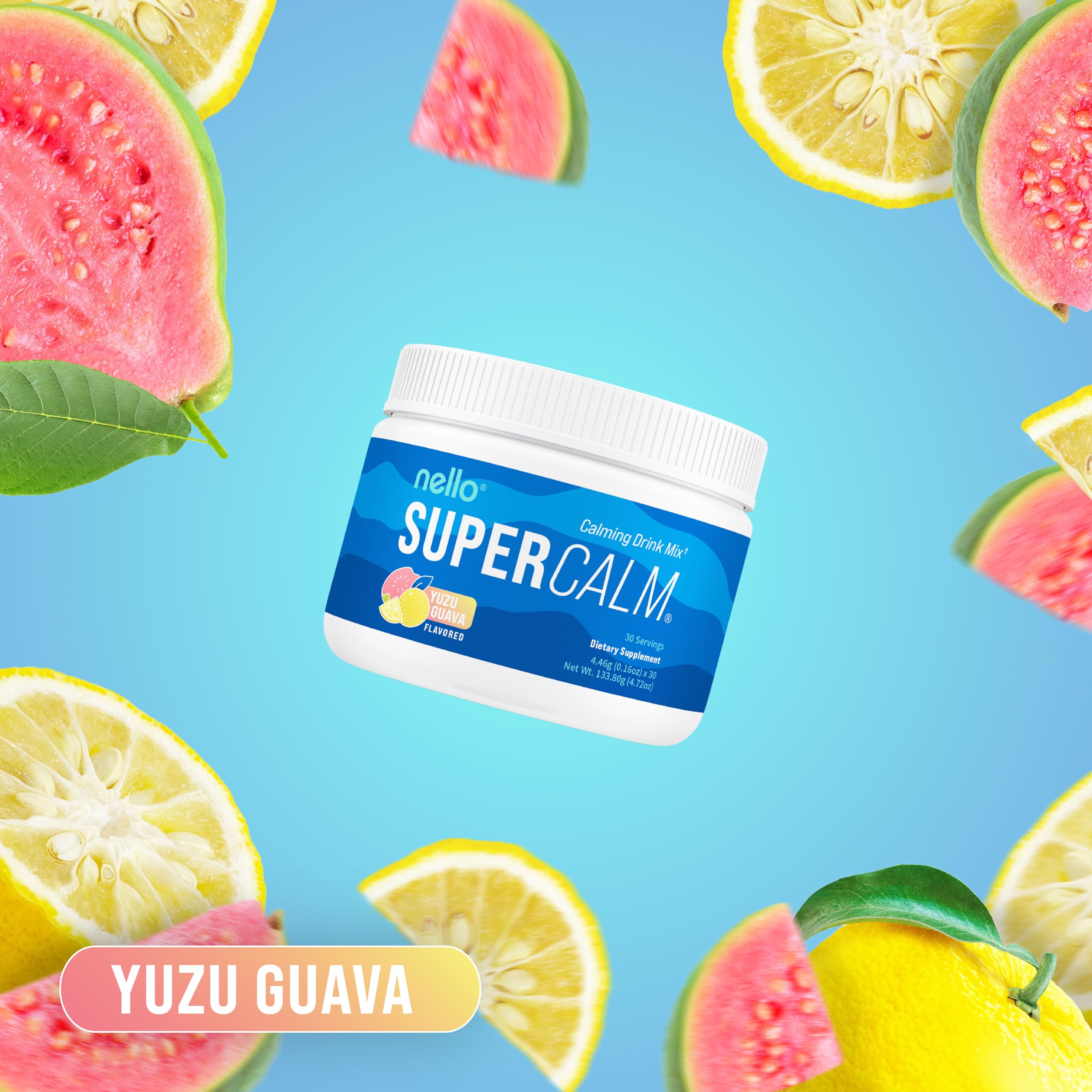 Nello SuperCalm Blue Coconut Powder Drink Mix packaging