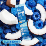 Nello SuperCalm Blue Coconut Powder Drink Mix packets arranged neatly