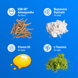Nello SuperCalm Blue Coconut Powder Drink Mix with glass of water