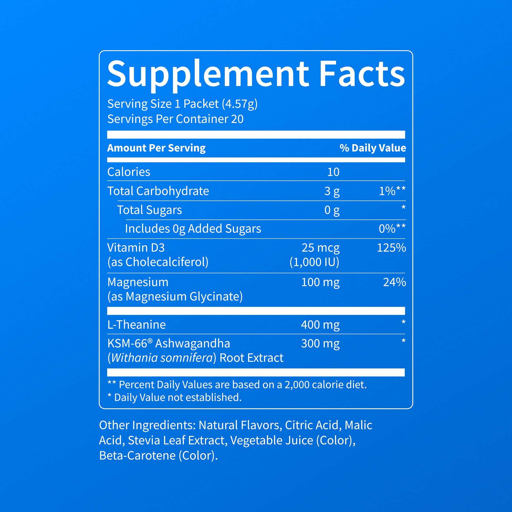 Nello Supercalm Blue Coconut Powder nutritional information