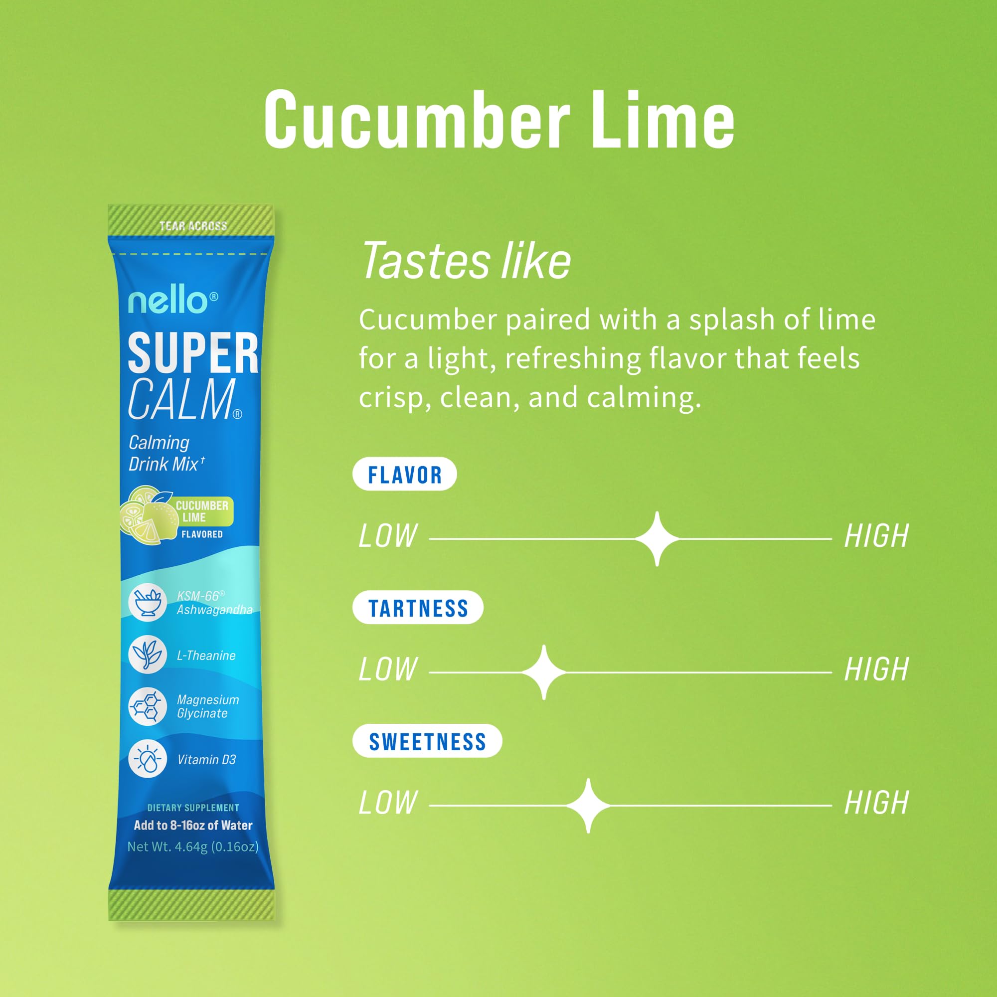 Nello SuperCalm Drink Mix cucumber lime flavour canister