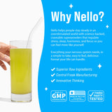 Nello SuperCalm Drink Mix cucumber lime flavour in a glass