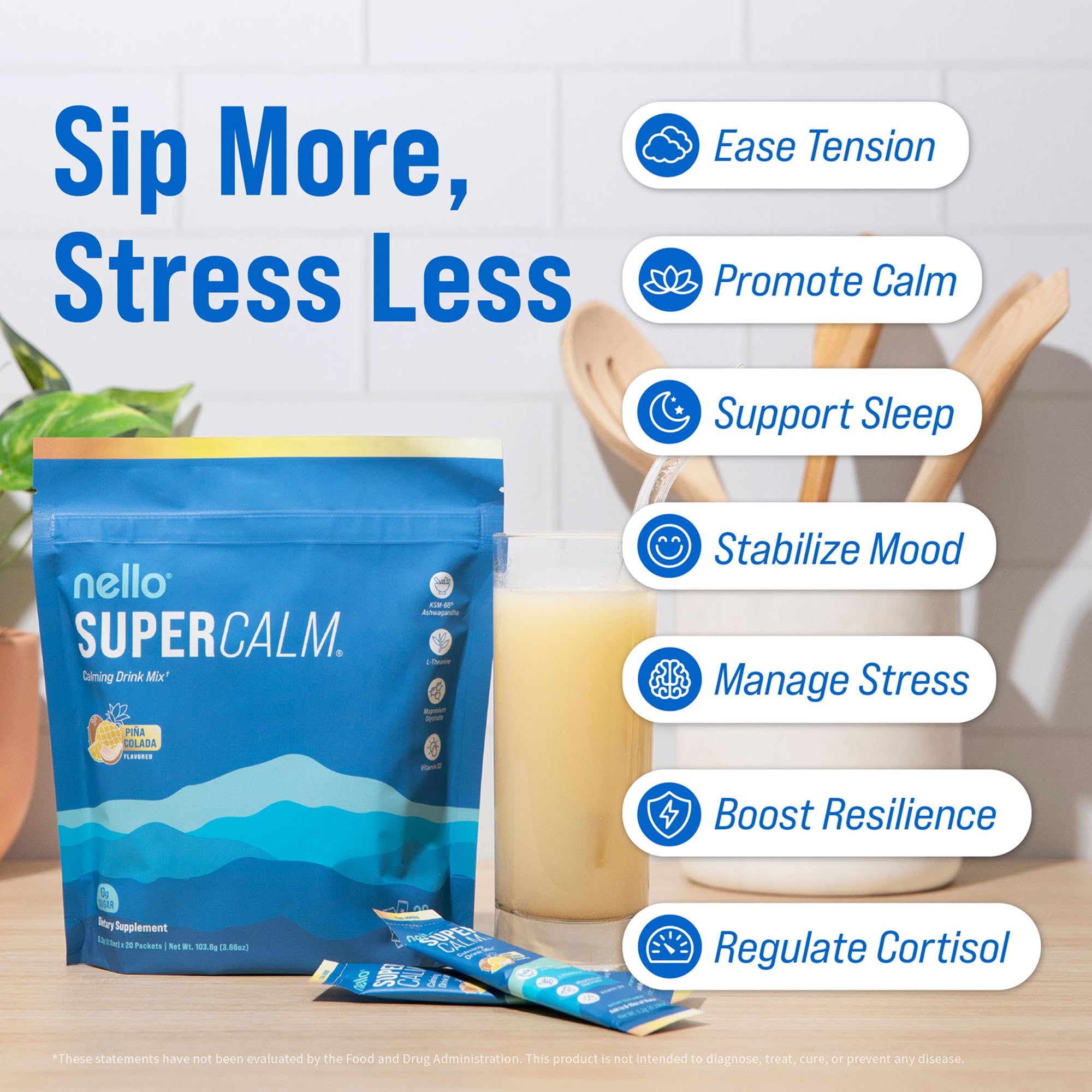 Nello Supercalm Pina Colada Powder packaging