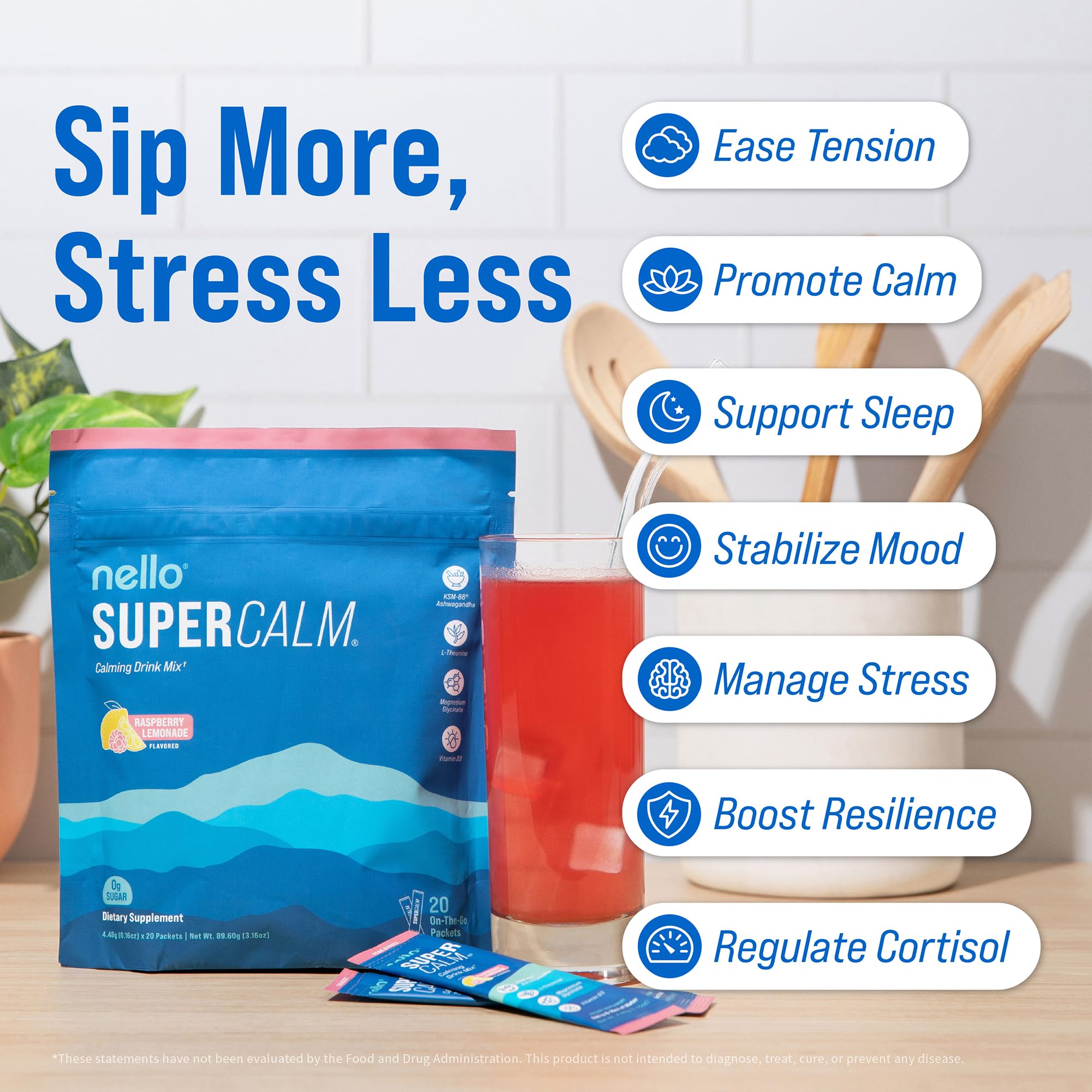 Nello SuperCalm Raspberry Lemonade single serving packet