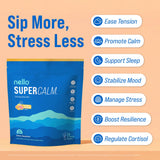 Nello SuperCalm Tropical Tangerine powder in a glass