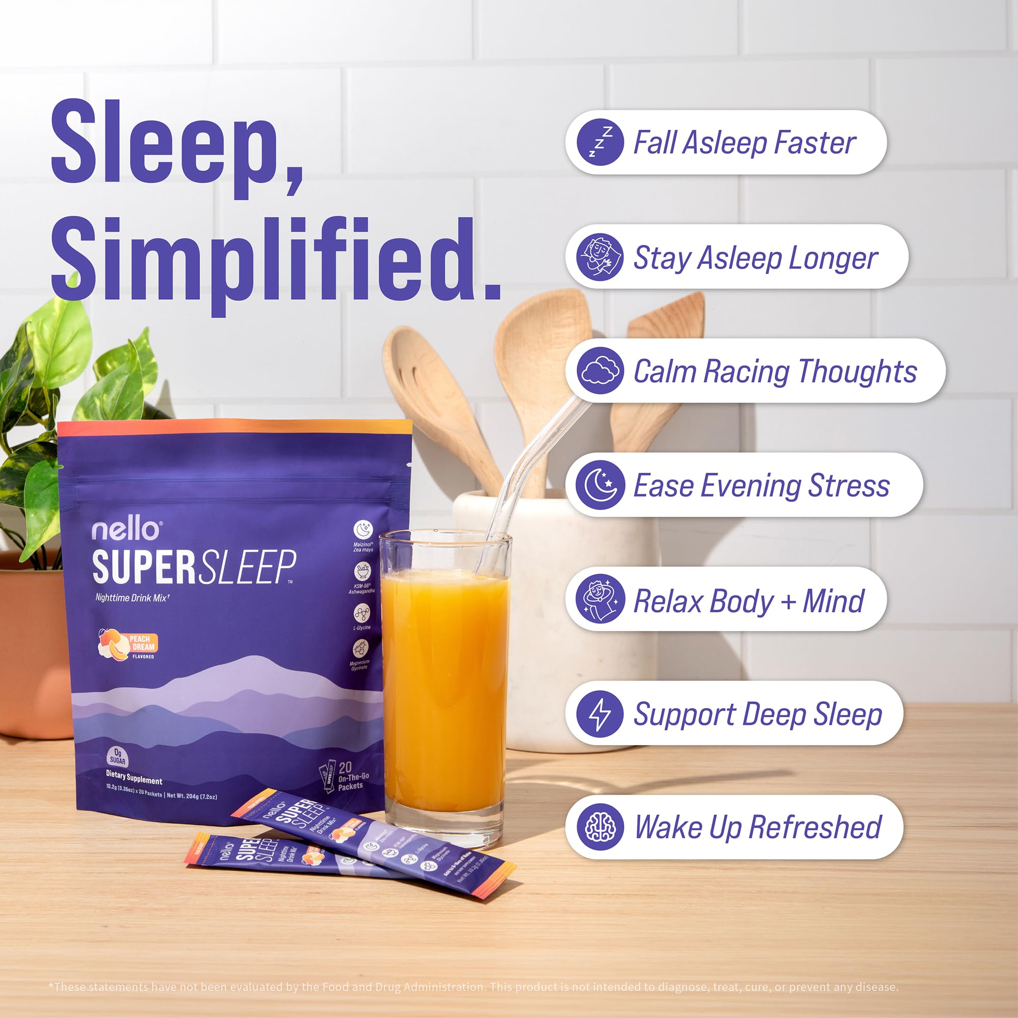 Nello Supersleep Capsules back view with nutritional information