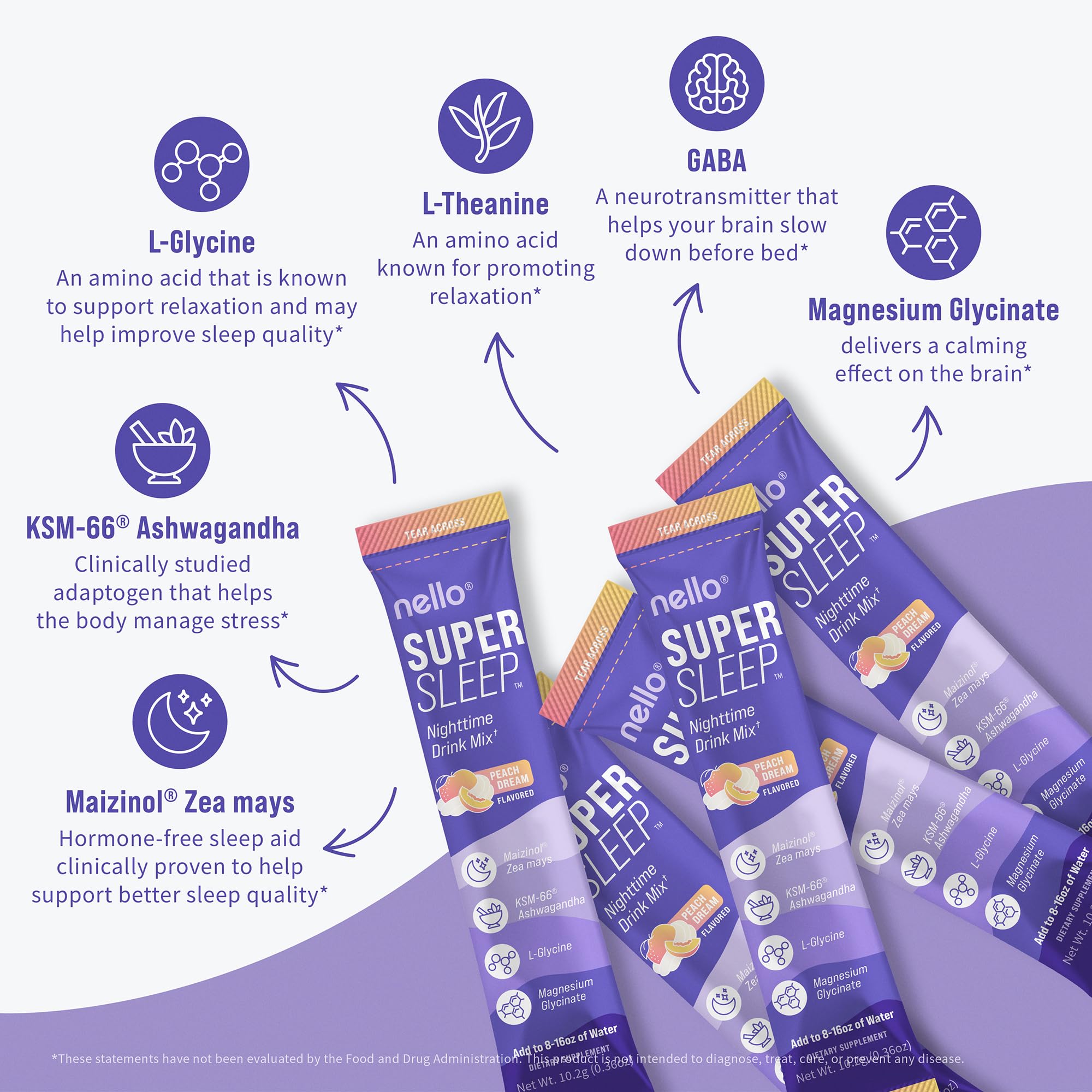 Nello Supersleep Capsules lifestyle scene on a bedside table
