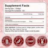 NenMaoKeNu Astaxanthin Softgels 12mg softgels on a wooden table