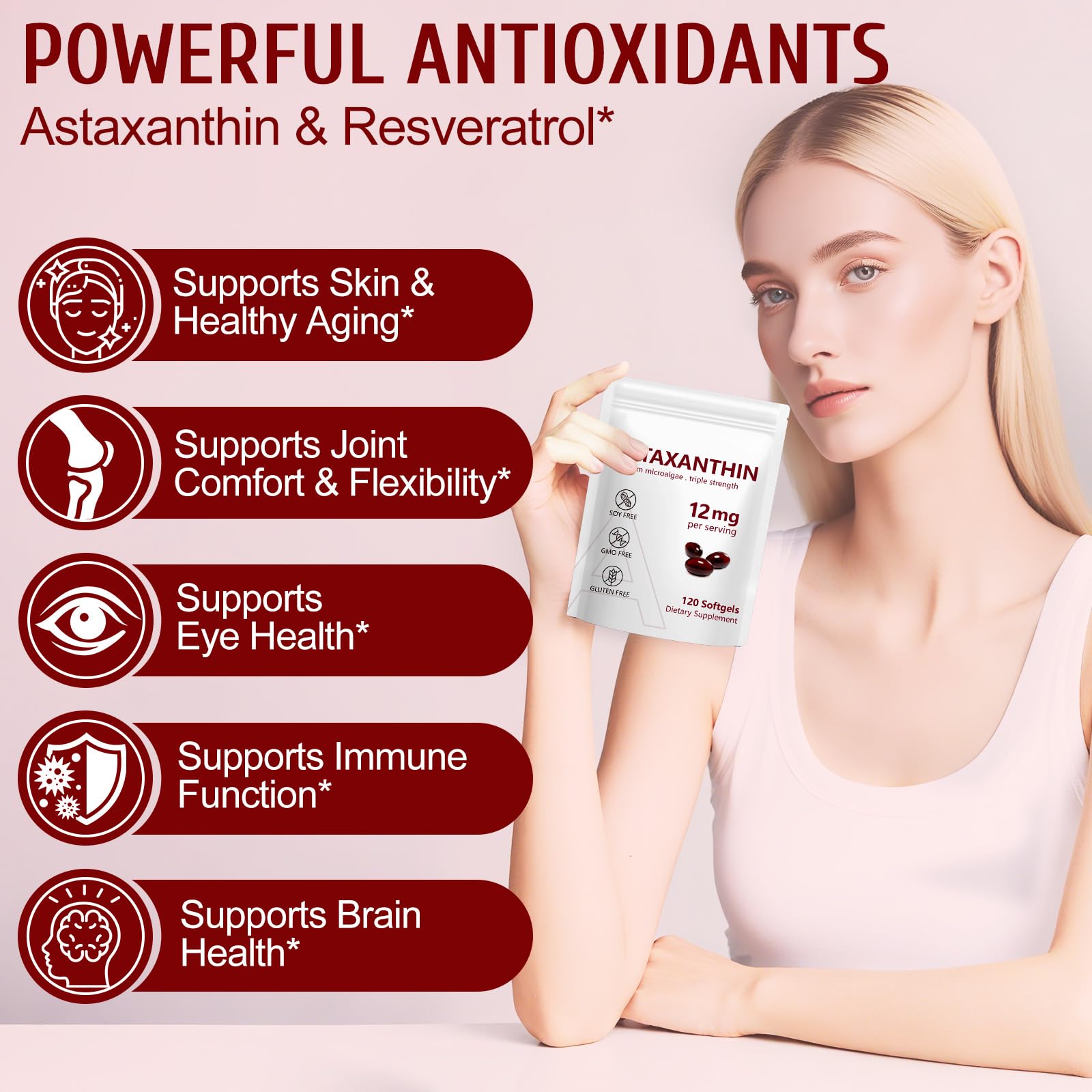 NenMaoKeNu Astaxanthin Softgels nutritional information