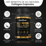 NEOBLENDS Complete Collagen Formula capsules in a bowl