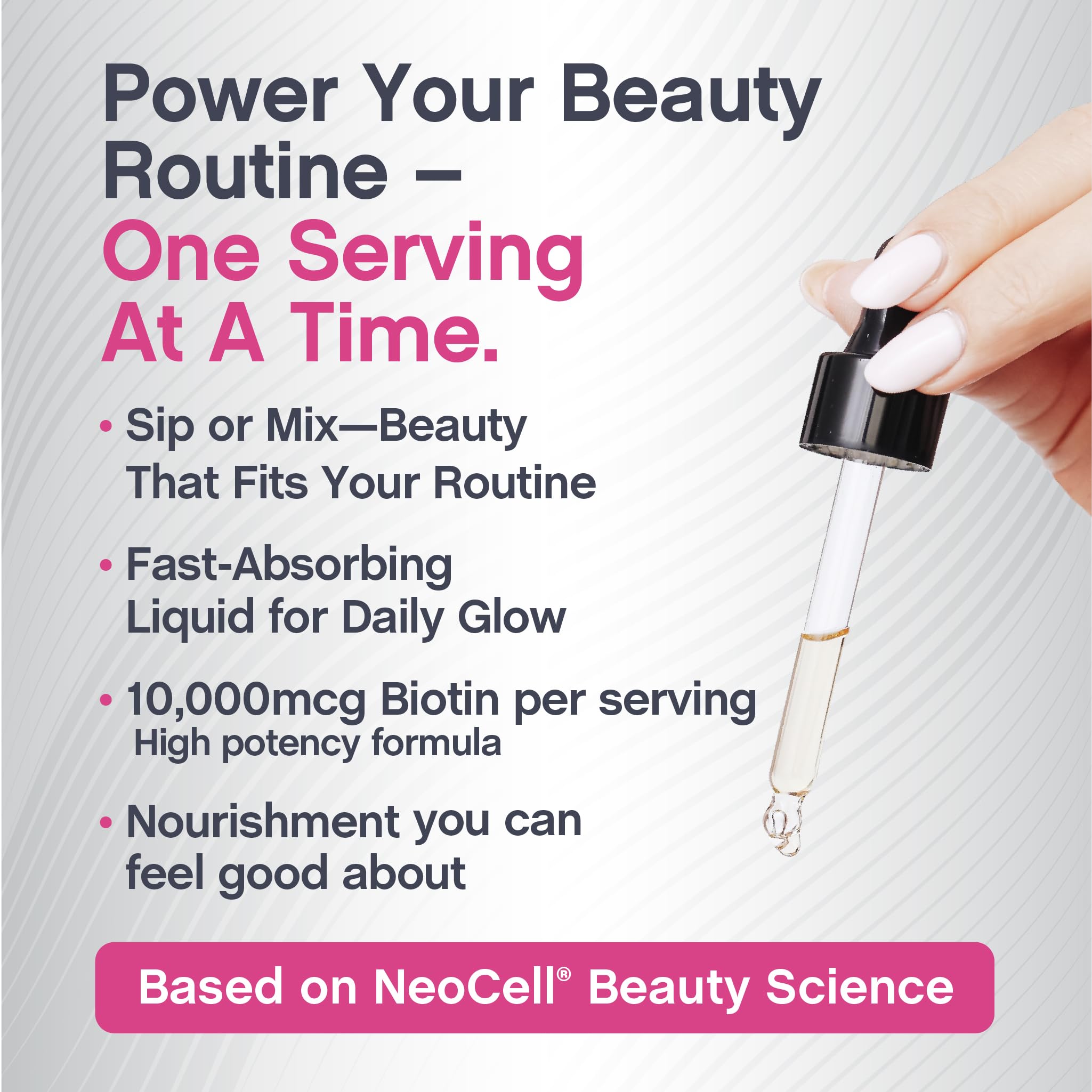 NeoCell Biotin Fast Acting Liquid 10,000 mcg on a table