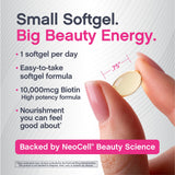 NeoCell Biotin Hair Revitalizer softgels on a wooden table