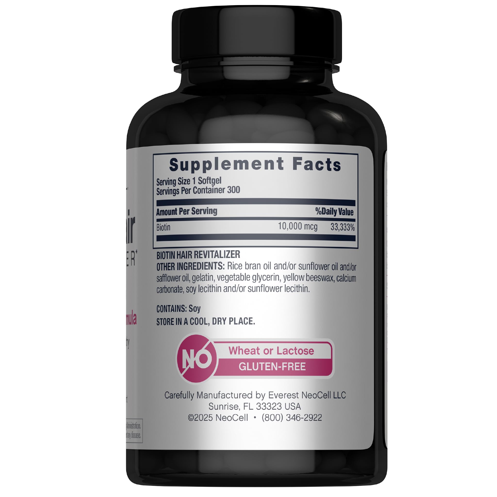 NeoCell Biotin Hair Revitalizer softgels showing smooth softgel texture