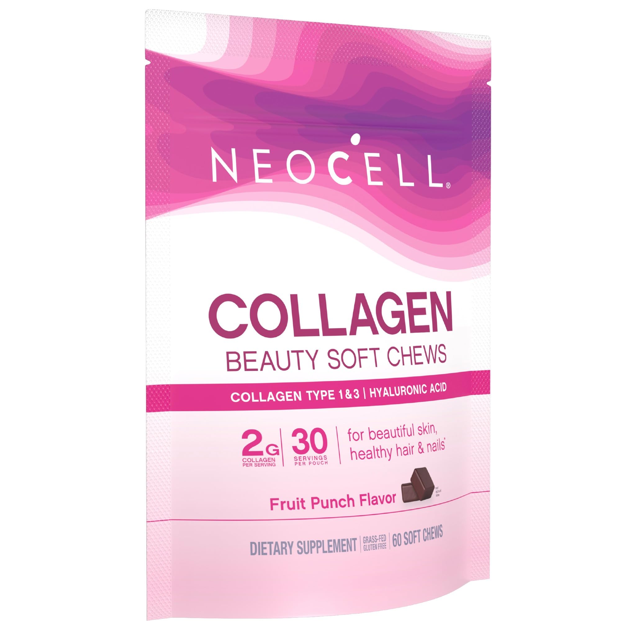 NeoCell Collagen Beauty Soft Chews fruit punch flavour close-up