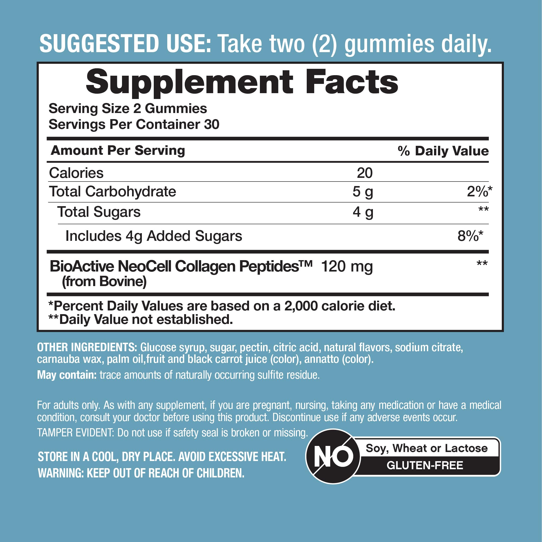 NeoCell Collagen Bio-Peptides Gummies in a hand with a scenic background