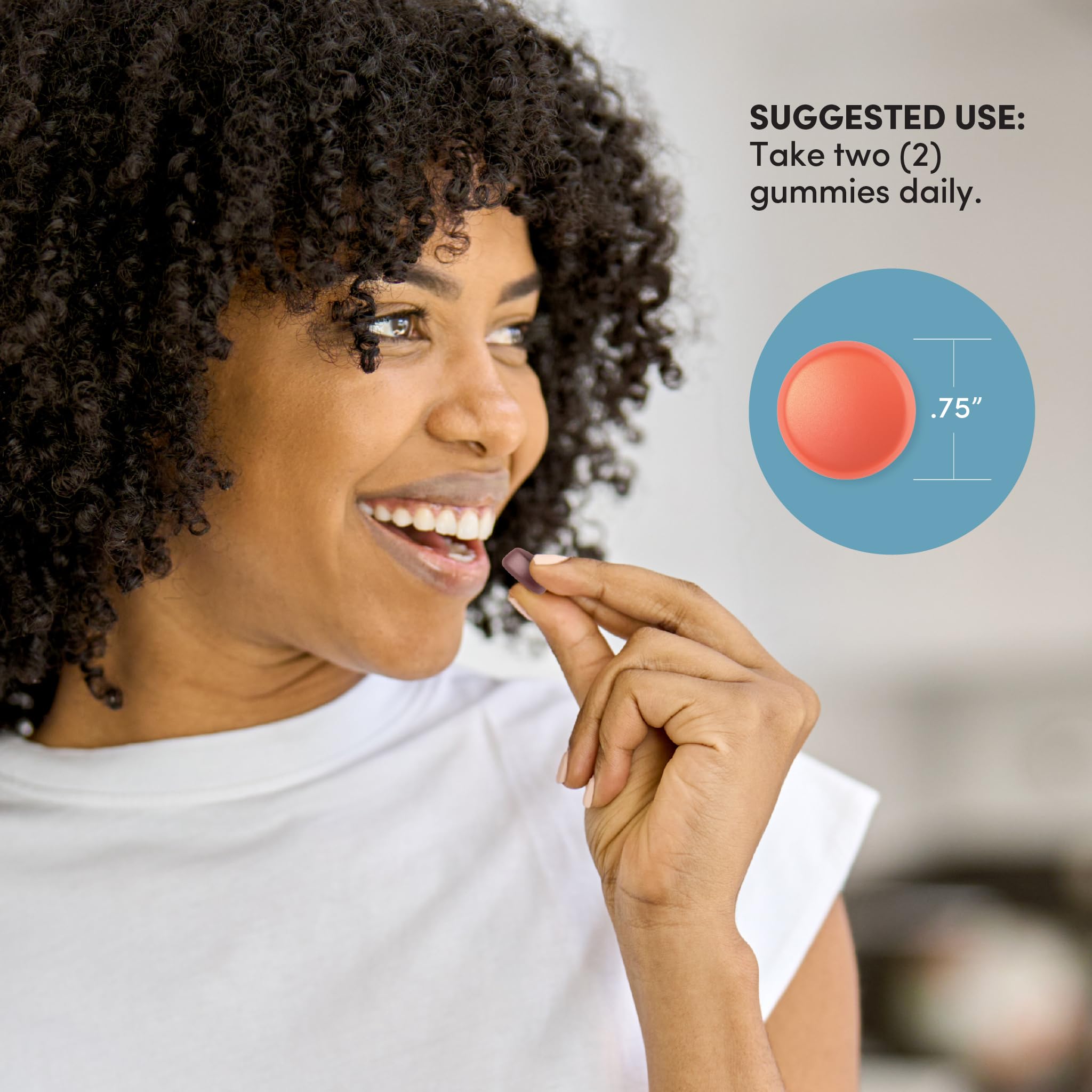 NeoCell Collagen Bio-Peptides Gummies showing serving size on a spoon