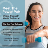 NeoCell Creatine + Multi Collagen Protein Powder in a fitness setting