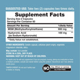NeoCell Hyaluronic Acid + MSM Capsules on a wooden table