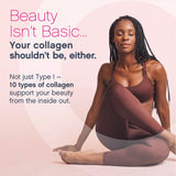 NeoCell Multi Collagen 10 Types caplets with a glass of water