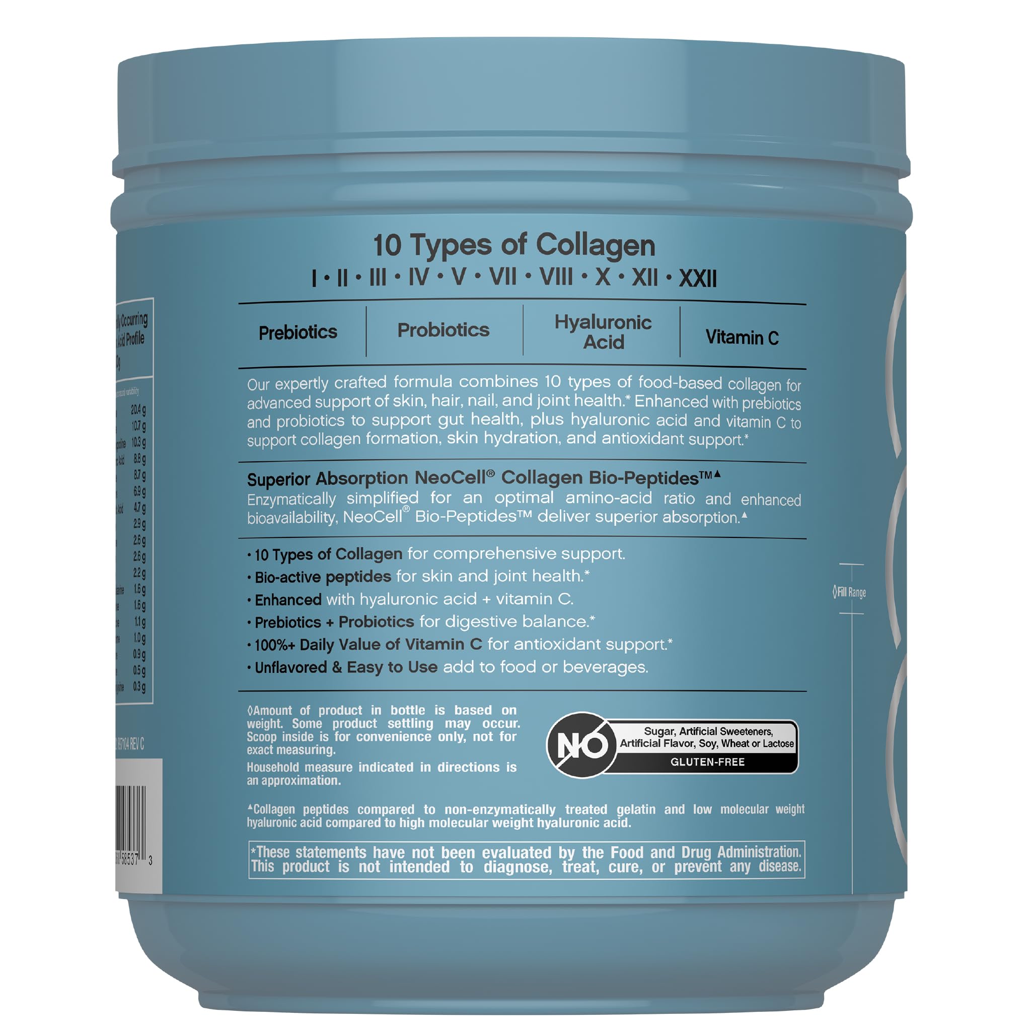 NeoCell Multi Collagen Advanced Bio-Peptides Powder scoop
