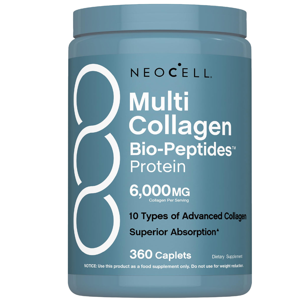 NeoCell Multi Collagen Bio-Peptides 6000mg caplets front view