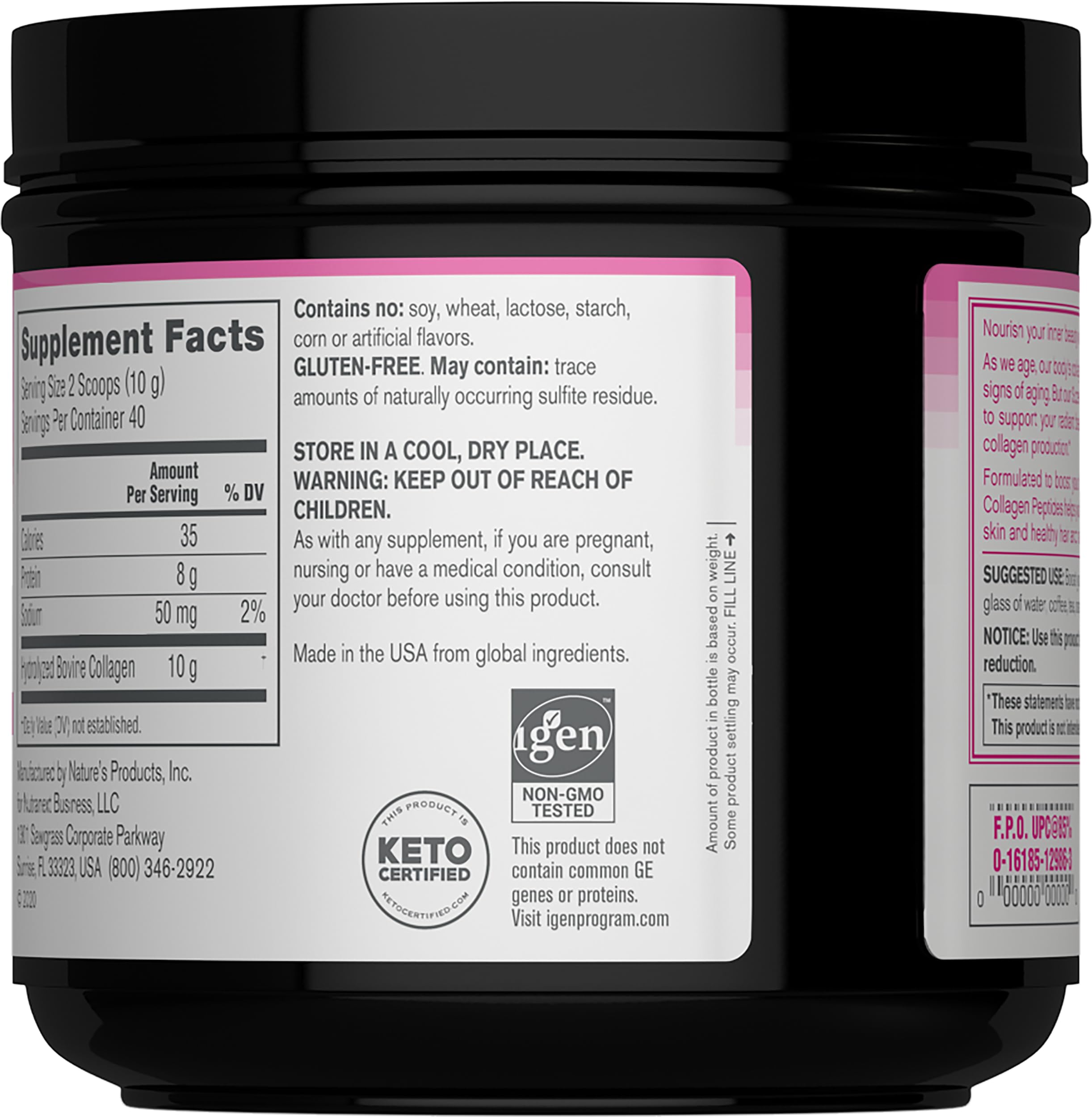 NeoCell Super Collagen Peptides Powder 14.1 oz canister with scoops