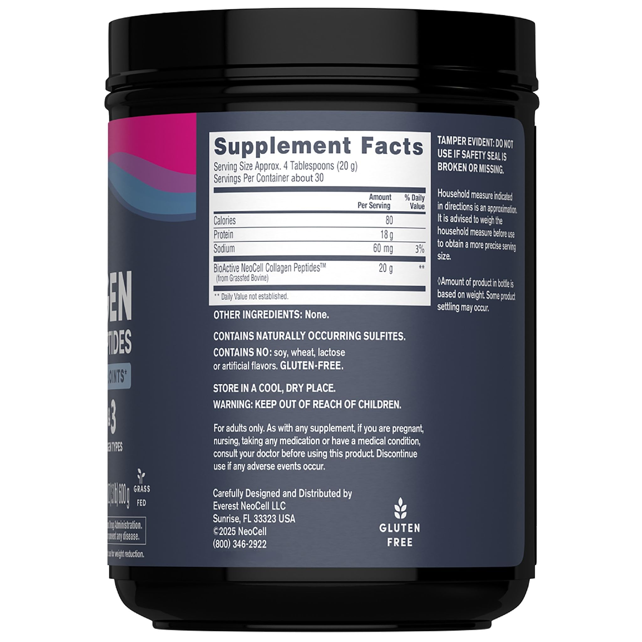 NeoCell Super Collagen Peptides Powder ingredients list