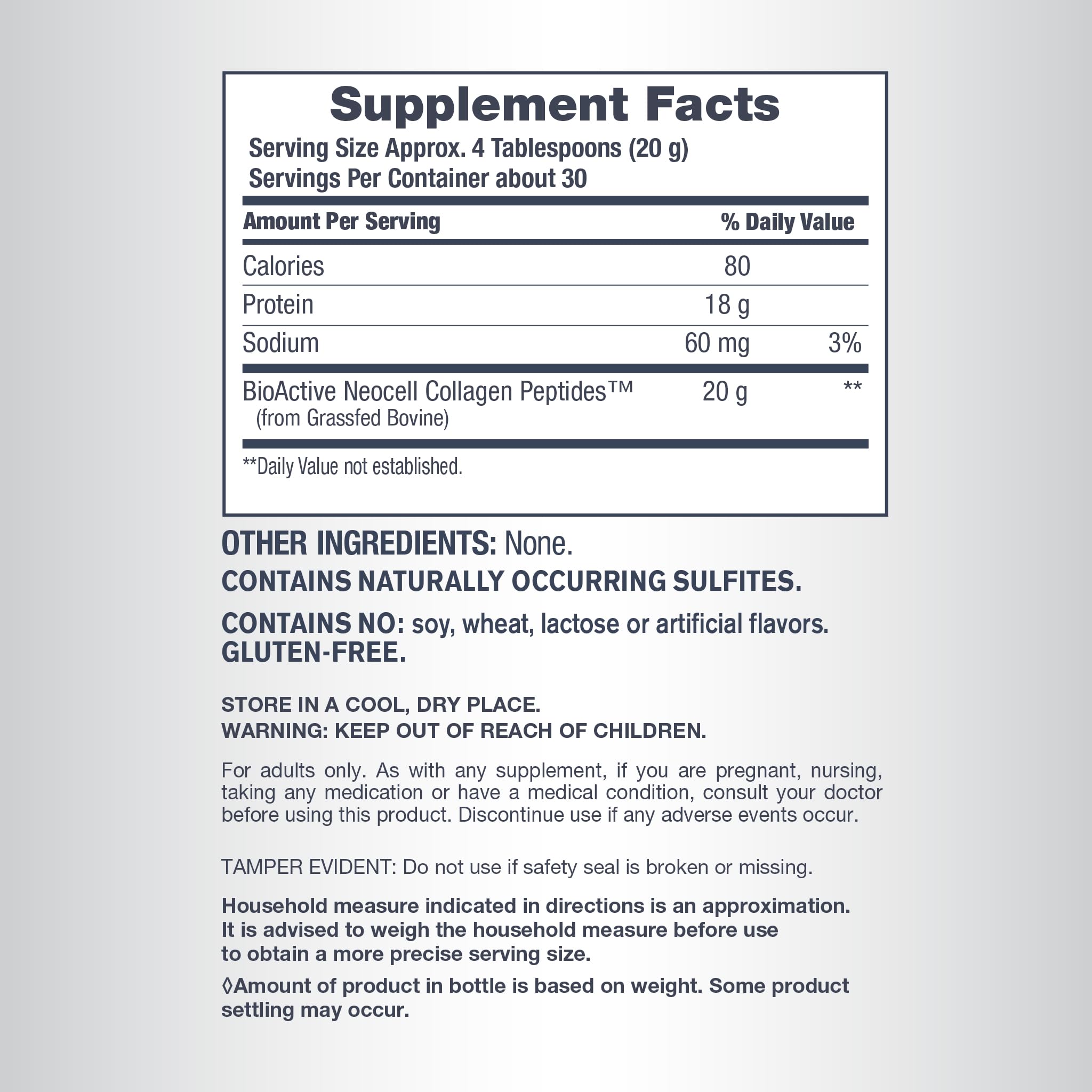 NeoCell Super Collagen Peptides Powder unflavoured powder scoop