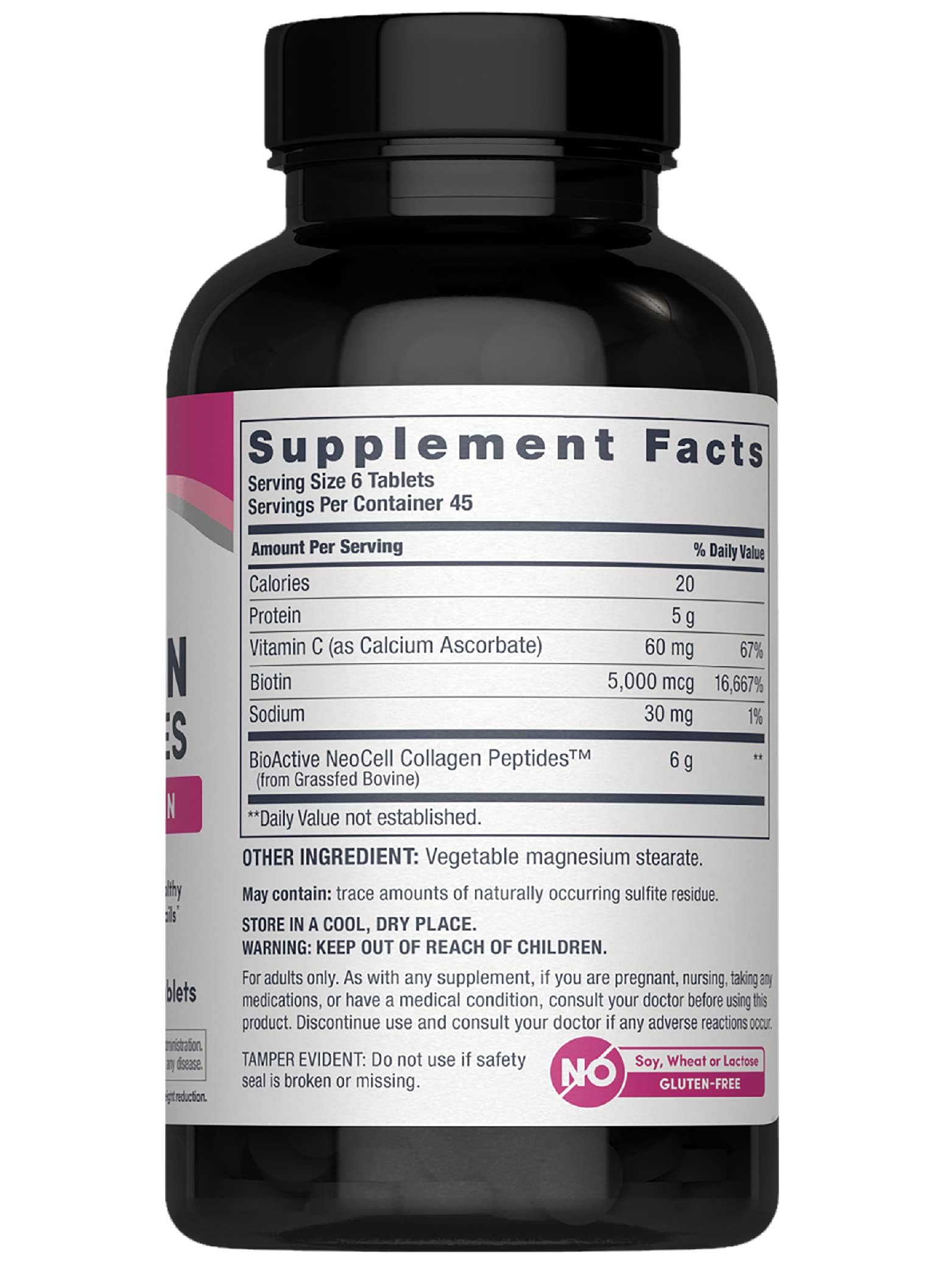NeoCell Super Collagen Tablets side view showing label