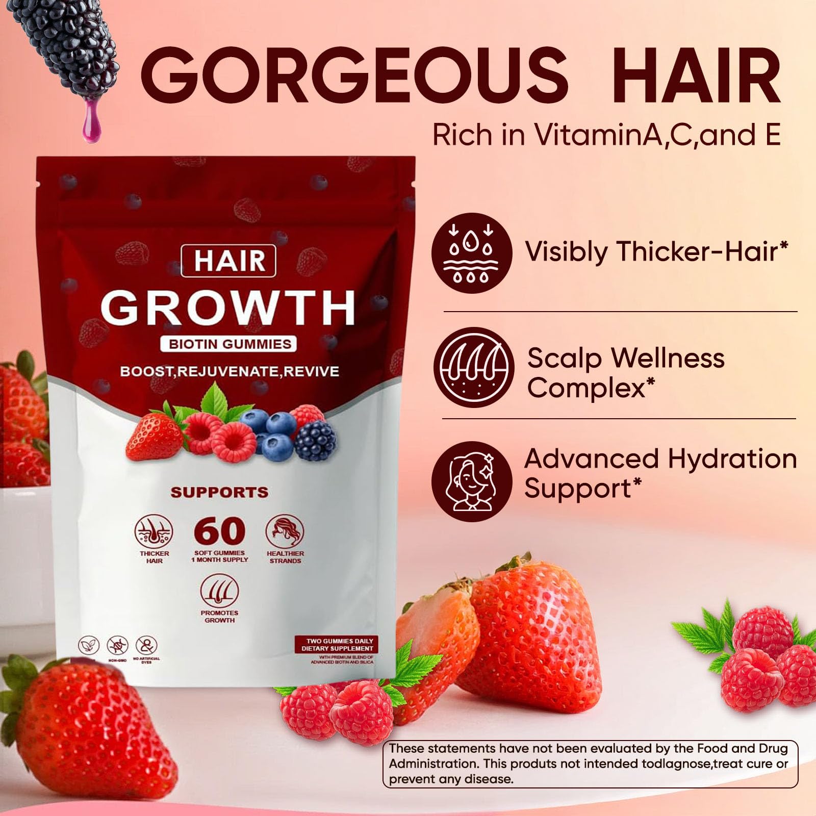 Neonomicon Multivitamin Gummies next to fresh berries