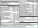 NeoVitin Men's 50+ Multivitamin side view showing supplement facts