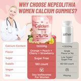 Nepeolithia Calcium Gummies on a kitchen counter with fresh fruits