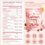 Nepeolithia Calcium Gummies pouch back view with nutritional information