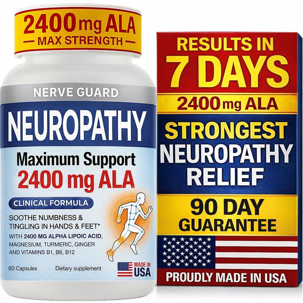 Nerve Guard Alpha Lipoic Acid Supplement 2400mg front view