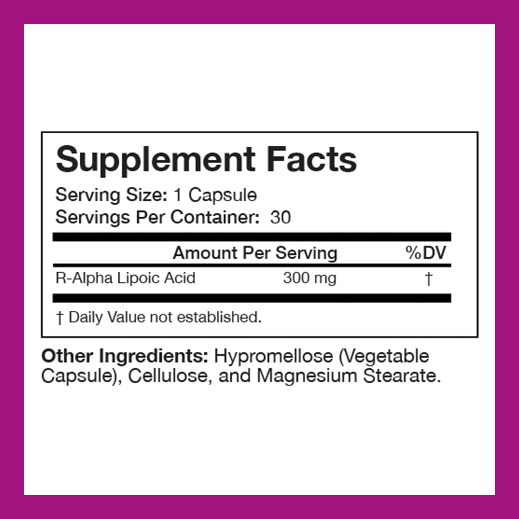 NERVE RENEW Alpha Lipoic Acid 300mg capsules side view