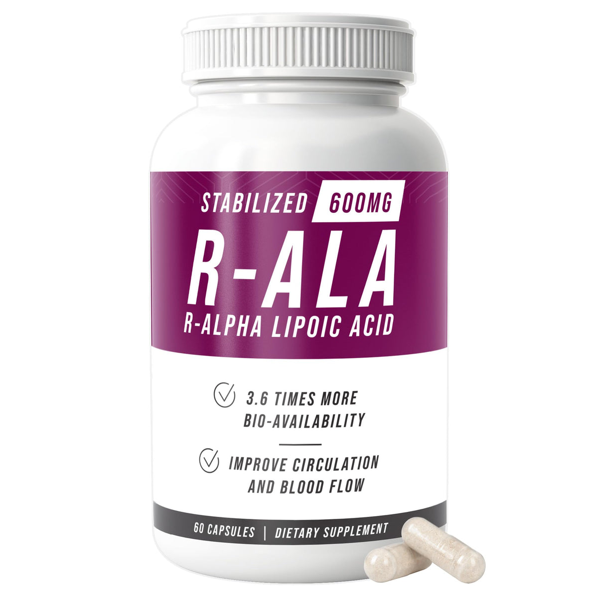 NERVE RENEW Alpha Lipoic Acid 600mg supplement front view