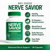 Nerve Savior B-Complex Supplement displayed with other health supplements