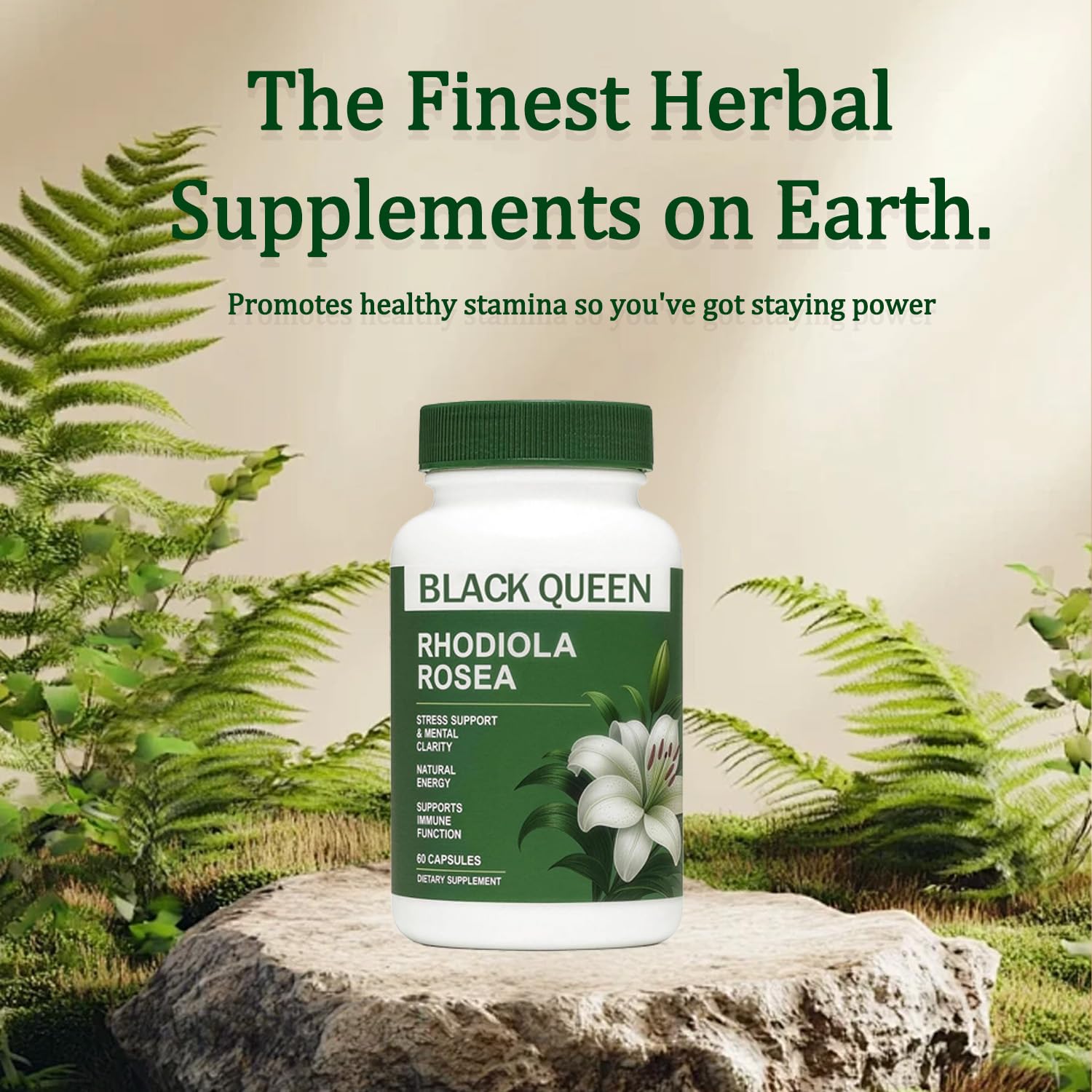 Nerve Savior Rhodiola Rosea Capsules bottle side view