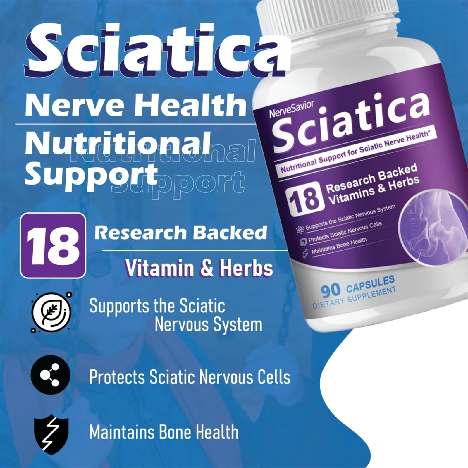 Nerve Savior supplement showing dosage information on the label