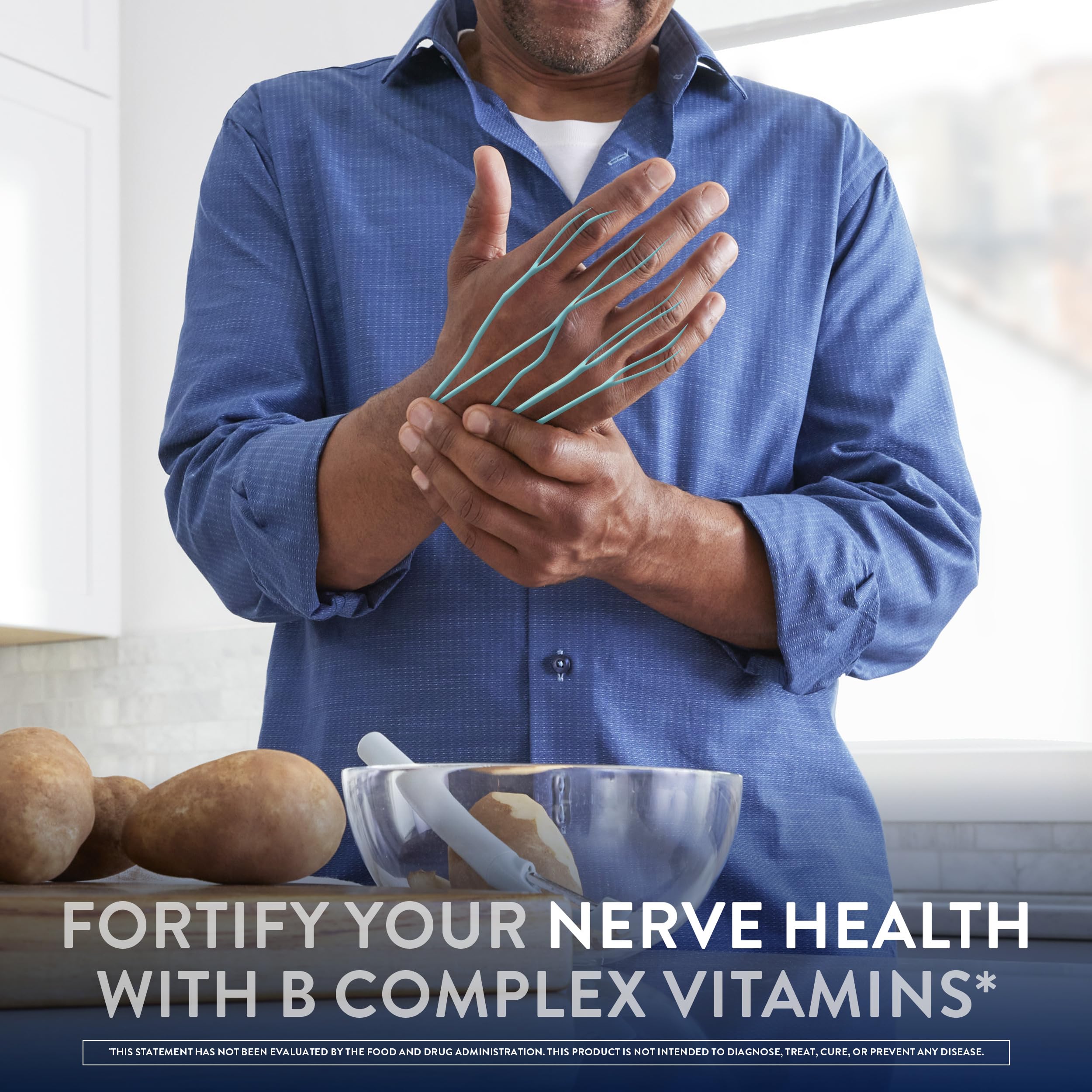 Nervive Nerve Relief 600mg supplement tablets on a wooden surface