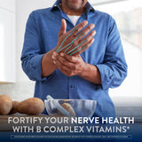 Nervive Nerve Relief 600mg supplement tablets on a wooden surface