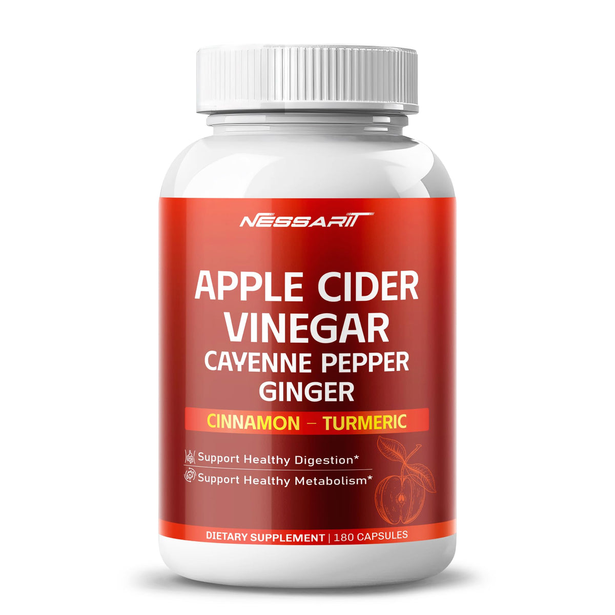 NESSARIT Apple Cider Vinegar Capsules 300mg front view