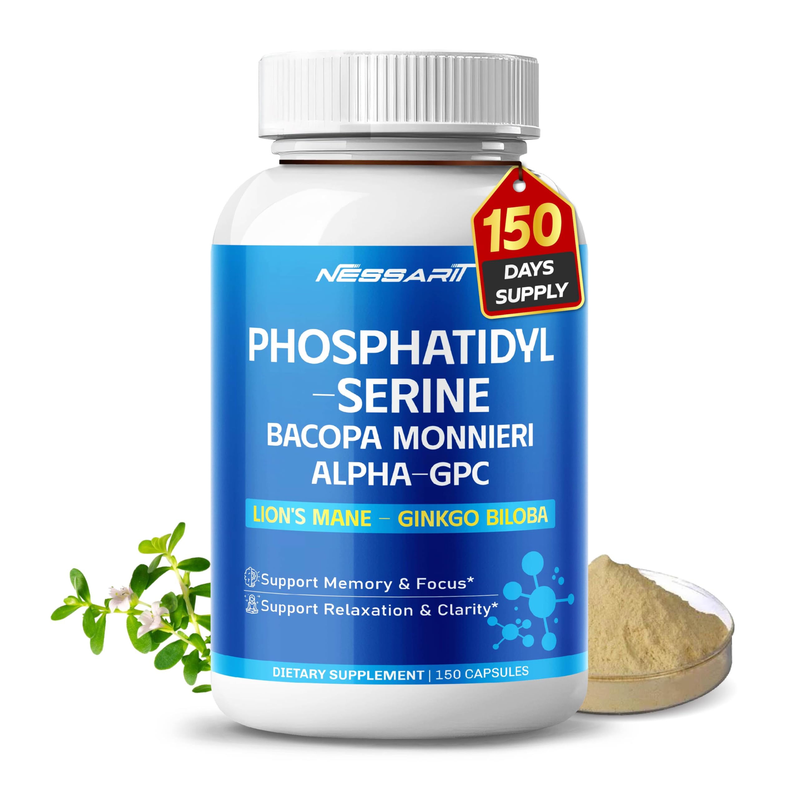 NESSARIT Bacopa Monnieri Supplement 150 capsules front view