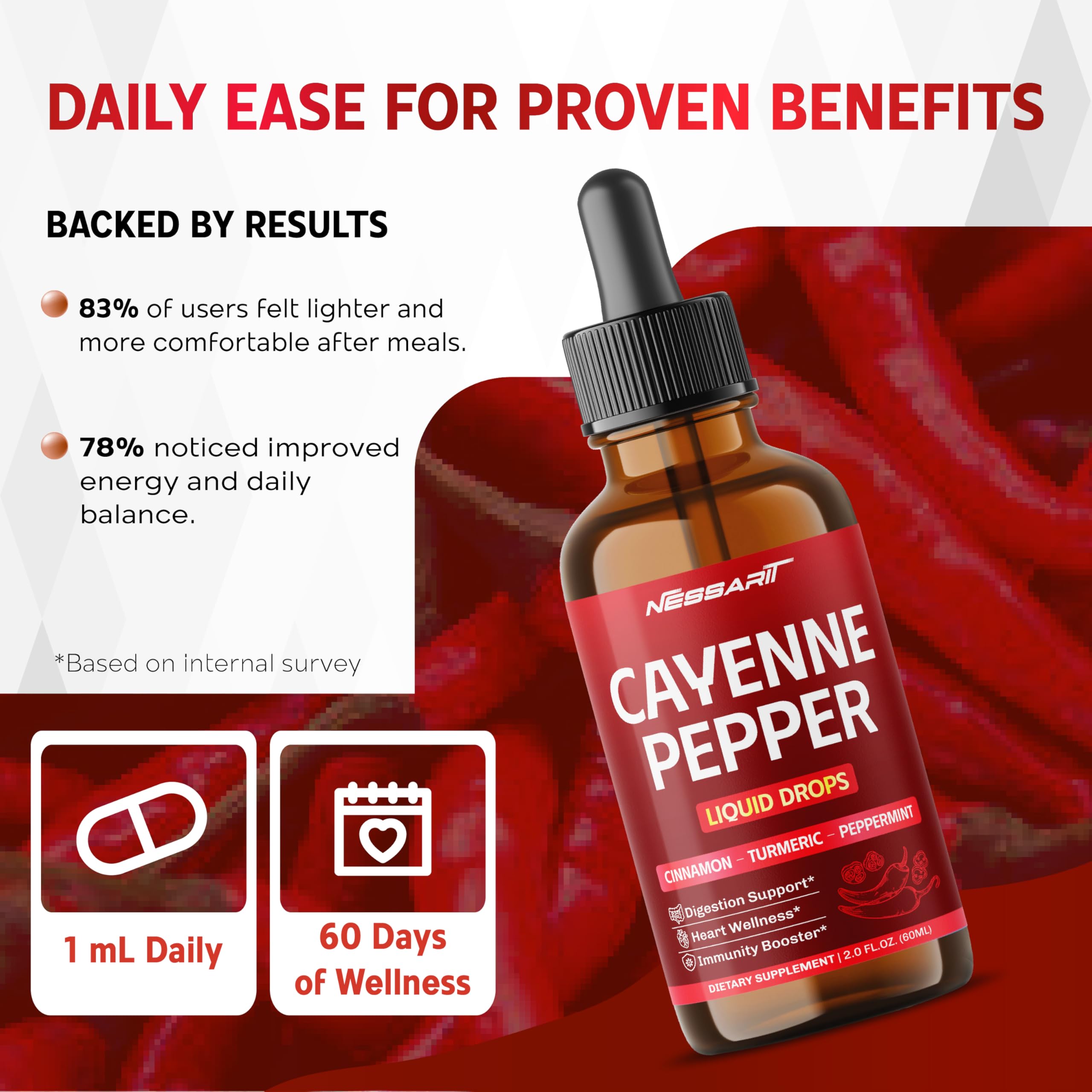 NESSARIT Cayenne Pepper Liquid 150g in a lifestyle setting