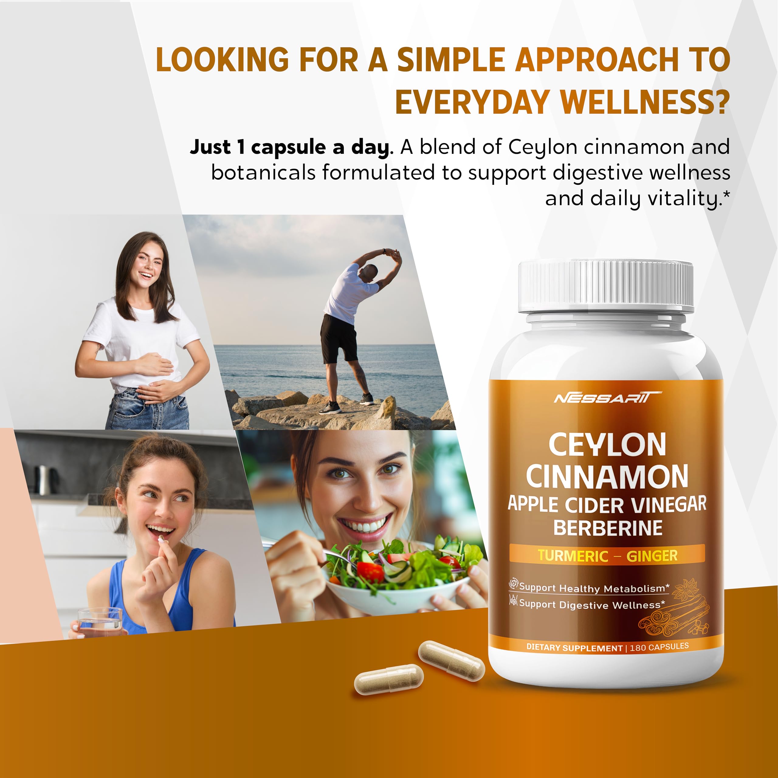 NESSARIT Cinnamon Capsules bottle back view