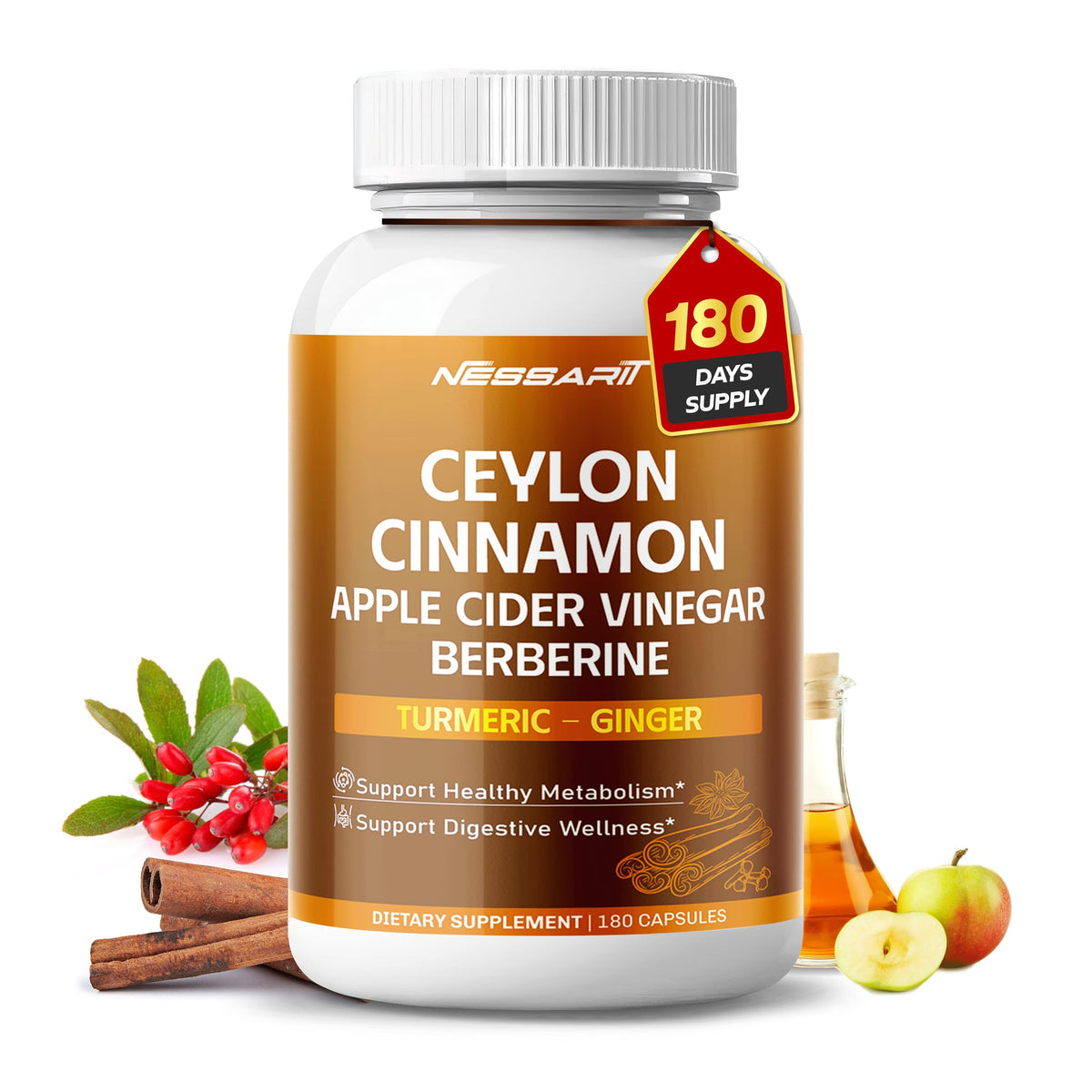 NESSARIT Cinnamon Capsules bottle front view