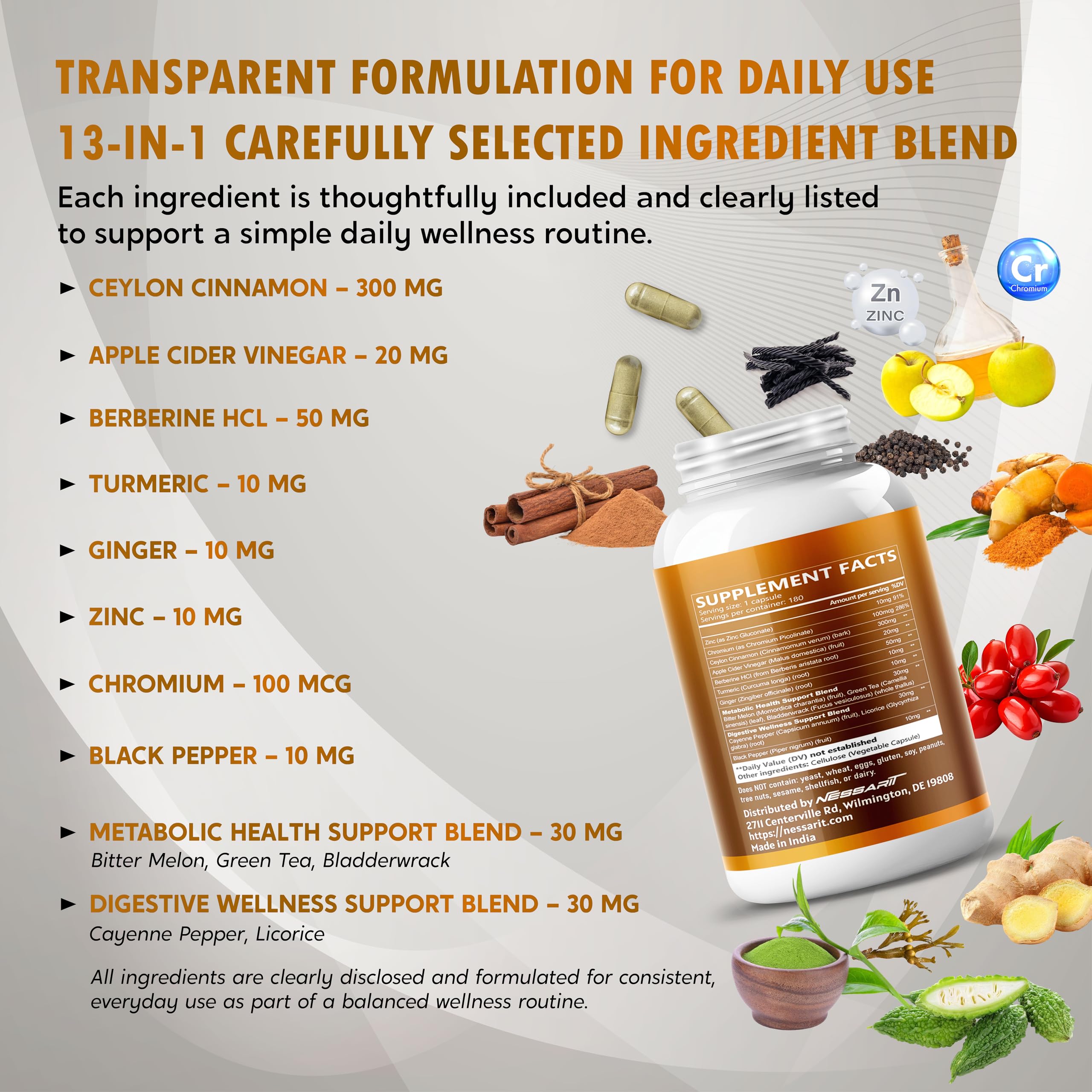 NESSARIT Cinnamon Capsules with open cap