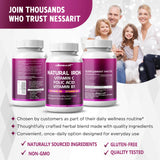 NESSARIT Iron Supplement capsules in a hand