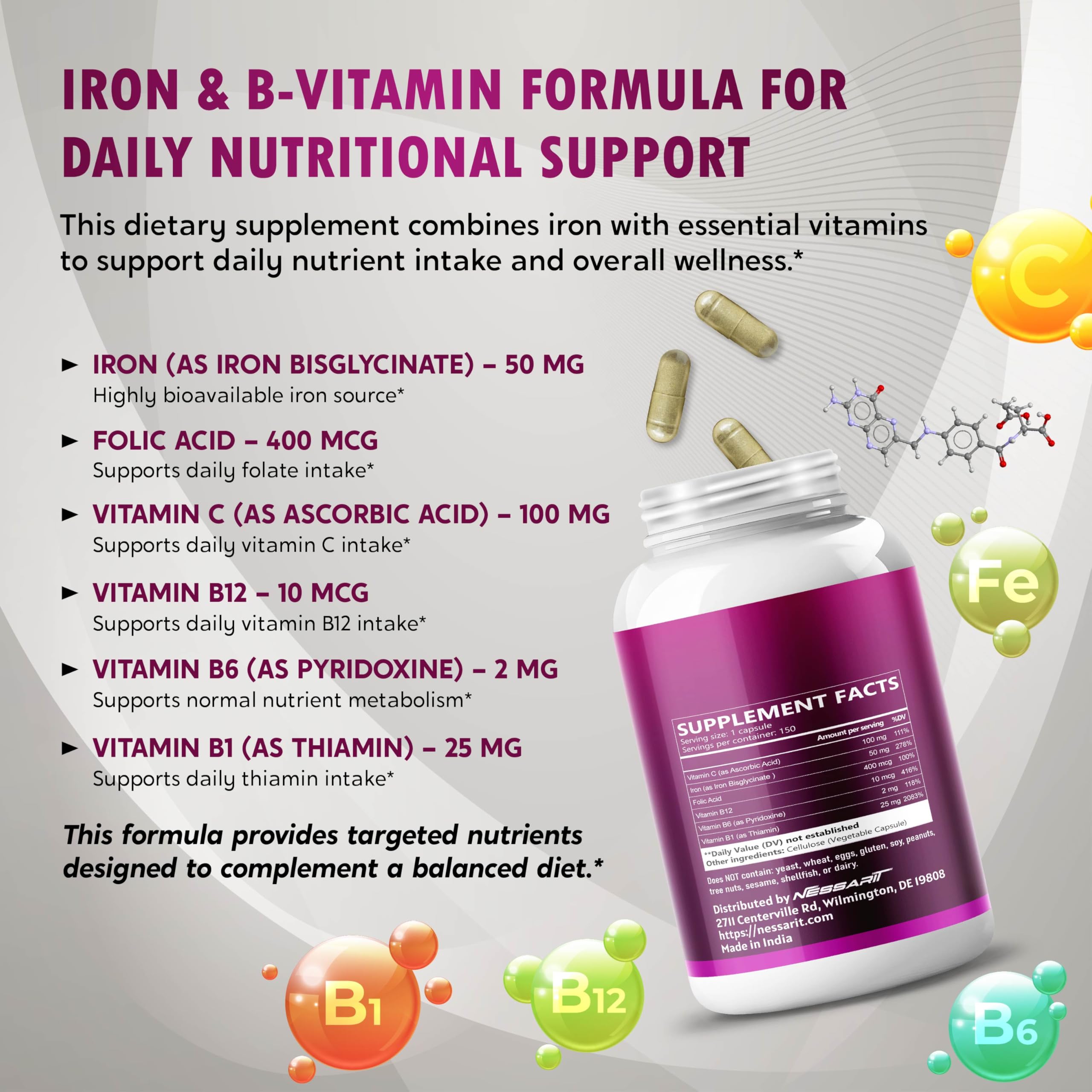 NESSARIT Iron Supplement ingredients list